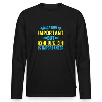 Funny XC Running Gift XC Runner Edition - Men's Premium Organic Long Sleeve Shirt - black - Front - Nico (187cm)
