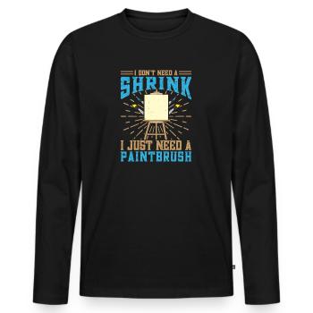 Cool Artist I Need Just A Paintbrush Painter Gift - Männer Premium Bio Langarmshirt - Schwarz - Vorne - Nico (187cm)