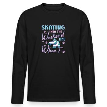 Rollerskater Party Skating Into Weekend Gift Idea - Männer Premium Bio Langarmshirt - Schwarz - Vorne - Nico (187cm)