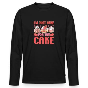 Cake Baker Just Here For Cake Cupcake - Men's Premium Organic Long Sleeve Shirt - black - Front - Nico (187cm)