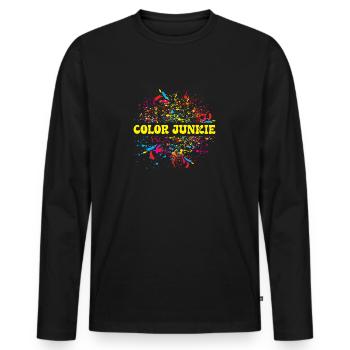 Artist Painter Graphic Color Junkie Gift Idea - Männer Premium Bio Langarmshirt - Schwarz - Vorne - Nico (187cm)