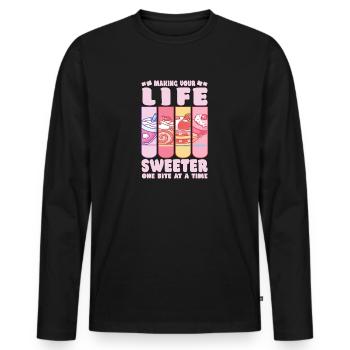 Pastry Lover Making Life Swerter Cute Gift - Männer Premium Bio Langarmshirt - Schwarz - Vorne - Nico (187cm)