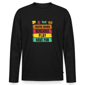 Théâtre musical Agenda Répétition Pièce de théâtre Cadeau amusant - T-shirt manches longues Premium bio Homme - noir - Devant - Nico (187cm)