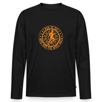 Courir Qui a le plus de noix Marathon Runner cadeau - T-shirt manches longues Premium bio Homme - noir - Devant - Nico (187cm)