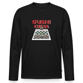 Amateur de sushis Sushi Échecs Sushi - T-shirt manches longues Premium bio Homme - noir - Devant - Nico (187cm)