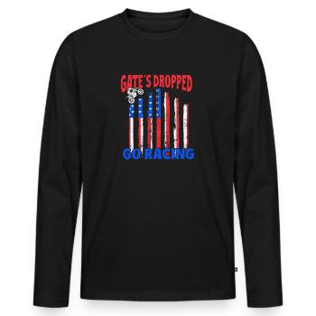 Dirt Biker Riding Gate´s Dropped Go Racing - Männer Premium Bio Langarmshirt - Schwarz - Vorne - Nico (187cm)