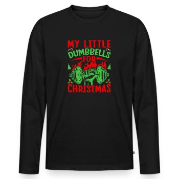 Fitness Fanatics Little Dumbbells For X-Mas - Männer Premium Bio Langarmshirt - Schwarz - Vorne - Nico (187cm)