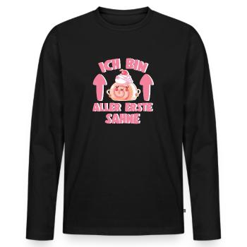 Konditorliebhaber Ich Bin Aller Erste Sahne - Männer Premium Bio Langarmshirt - Schwarz - Vorne - Nico (187cm)