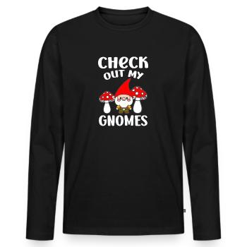 Découvrez mes gnomes Jardinage amusant de gnomes - T-shirt manches longues Premium bio Homme - noir - Devant - Nico (187cm)