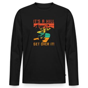 Running It ́s A Hill Get Over It Marathon Runner - Men's Premium Organic Long Sleeve Shirt - black - Front - Nico (187cm)