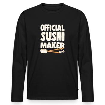 Sushi Lover Official Sushi Maker - Men's Premium Organic Long Sleeve Shirt - black - Front - Nico (187cm)