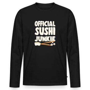 Sushi Lover Official Sushi Junkie - Men's Premium Organic Long Sleeve Shirt - black - Front - Nico (187cm)