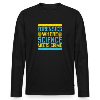 Forensic Science Major Science Meets Crime - Men's Premium Organic Long Sleeve Shirt - black - Front - Nico (187cm)