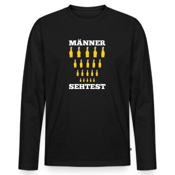 Bier Männer Sehtest Bier Spruch - Männer Premium Bio Langarmshirt - Schwarz - Vorne - Nico (187cm)