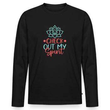 Yoga Découvrez My Spirit Funny Yoga - T-shirt manches longues Premium bio Homme - noir - Devant - Nico (187cm)