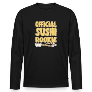 Amateur de cuisine japonaise Sushi Rooklie officiel - T-shirt manches longues Premium bio Homme - noir - Devant - Nico (187cm)