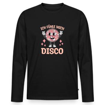 J’ai l’impression que je vais aller à la soirée disco, fêter la danse disco - T-shirt manches longues Premium bio Homme - noir - Devant - Nico (187cm)
