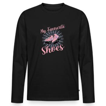 Rollerskater My Shoes Rollschuh Disco - Männer Premium Bio Langarmshirt - Schwarz - Vorne - Nico (187cm)