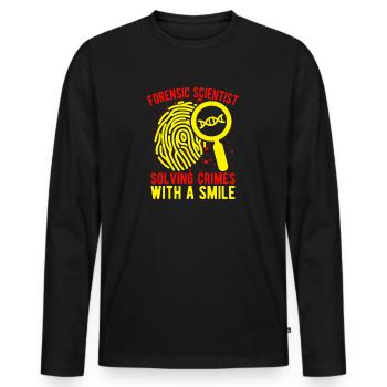 Forensic Science Major Solving Crimes With A Smile - Men's Premium Organic Long Sleeve Shirt - black - Front - Nico (187cm)