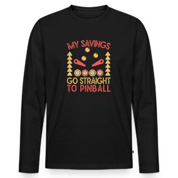 My Savings Go Straight To Pinball Machine Arcade - Männer Premium Bio Langarmshirt - Schwarz - Vorne - Nico (187cm)