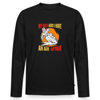 Dirt Biker Riding My Bike & I Have An Air Affair - Männer Premium Bio Langarmshirt - Schwarz - Vorne - Nico (187cm)