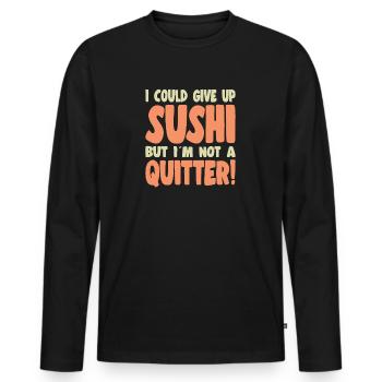 Amateur de cuisine japonaise, je ne pouvais pas renoncer aux sushis - T-shirt manches longues Premium bio Homme - noir - Devant - Nico (187cm)