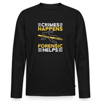 Forensic Analyst Crimes Happens Forensic Helps - Men's Premium Organic Long Sleeve Shirt - black - Front - Nico (187cm)