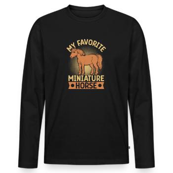 Hobby Horse Rider MIniature Horse English Riding - Männer Premium Bio Langarmshirt - Schwarz - Vorne - Nico (187cm)