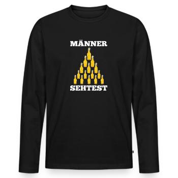 Pyramide de bière hommes test oculaire Bière dicton - T-shirt manches longues Premium bio Homme - noir - Devant - Nico (187cm)