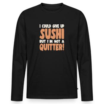 Foodie japonais Je ne pouvais pas renoncer aux sushis - T-shirt manches longues Premium bio Homme - noir - Devant - Nico (187cm)