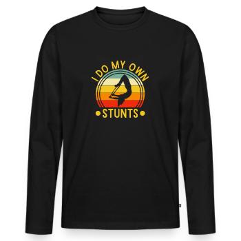 Je fais mes propres cascades Artiste de cirque Costume Cadeaux - T-shirt manches longues Premium bio Homme - noir - Devant - Nico (187cm)