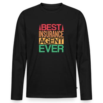 Insurance Agent Best Ever Funny Insurance Broker - Männer Premium Bio Langarmshirt - Schwarz - Vorne - Nico (187cm)