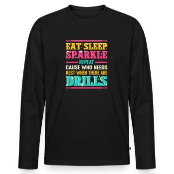 Diamond Painting Artist Eat Sleep Sparkle Diamond - Männer Premium Bio Langarmshirt - Schwarz - Vorne - Nico (187cm)