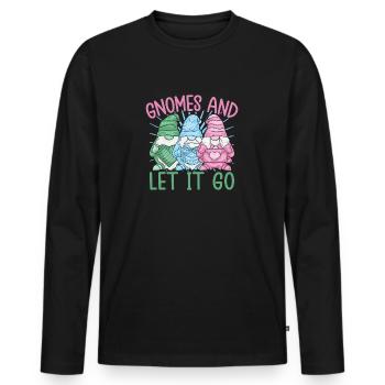 Garden Gnome Costume Gnomes & Let It Go Gnome - Men's Premium Organic Long Sleeve Shirt - black - Front - Nico (187cm)