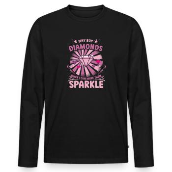 Diamond Painting Artist Why Buy When I Can Diamond - Männer Premium Bio Langarmshirt - Schwarz - Vorne - Nico (187cm)
