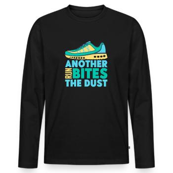 Running Another Run Bites Marathon Runner - Männer Premium Bio Langarmshirt - Schwarz - Vorne - Nico (187cm)