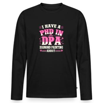 Diamond Painting Artist Addict Diamond Painting - Männer Premium Bio Langarmshirt - Schwarz - Vorne - Nico (187cm)