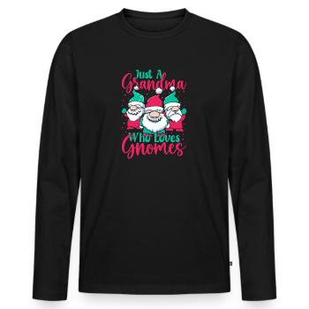 Garden Gnome Costume Grandmas Hang Out With Gnome - Männer Premium Bio Langarmshirt - Schwarz - Vorne - Nico (187cm)