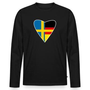 Suède Suédois Allemand Suédois Cadeau - T-shirt manches longues Premium bio Homme - noir - Devant - Nico (187cm)