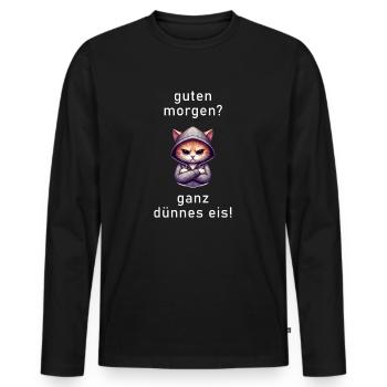 Very Thin Ice with Polygon Cat - Men's Premium Organic Long Sleeve Shirt - black - Front - Nico (187cm)