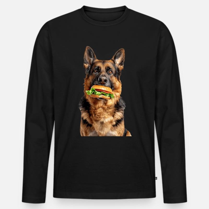 Deutscher Schäferhund - Männer Premium Bio Langarmshirt - Schwarz