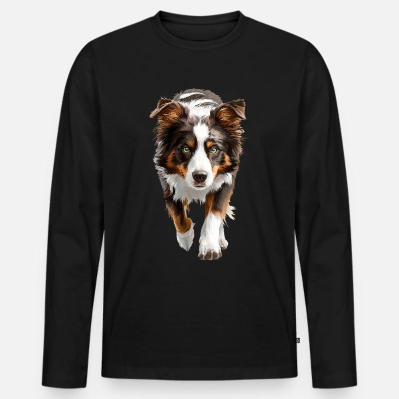 Australischer Schäferhund - Männer Premium Bio Langarmshirt - Schwarz