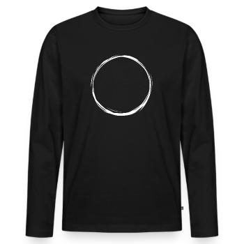 Kreis - Männer Premium Bio Langarmshirt - Schwarz - Vorne - Nico (187cm)