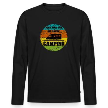 Camping - Männer Premium Bio Langarmshirt - Schwarz - Vorne - Nico (187cm)