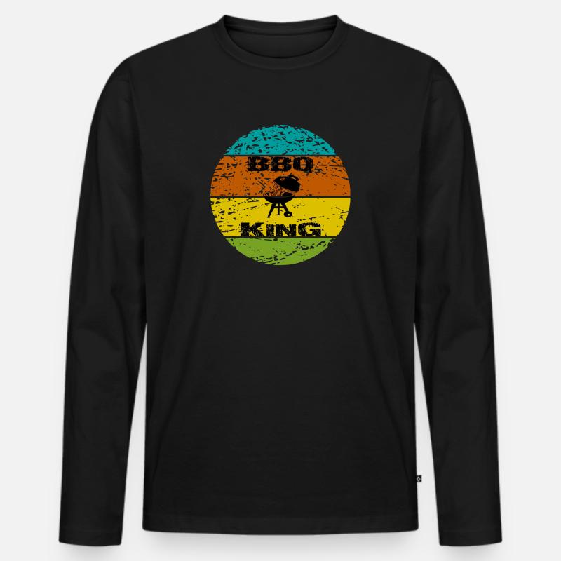 BBQ - Männer Premium Bio Langarmshirt - Schwarz