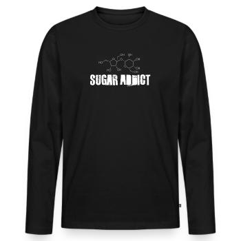 Zuckersüchtig - Männer Premium Bio Langarmshirt - Schwarz - Vorne - Nico (187cm)