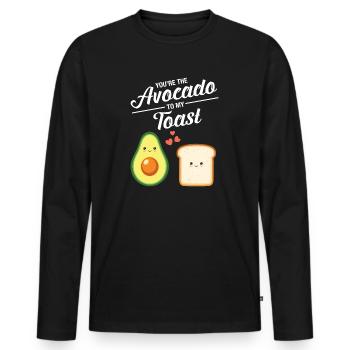 You're The Avocado To My Toast - T-shirt manches longues Premium bio Homme - noir - Devant - Nico (187cm)