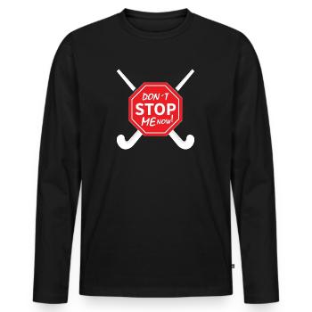 joueur de hockey sur gazon de hockey sur gazon de hockey à la tire - T-shirt manches longues Premium bio Homme - noir - Devant - Nico (187cm)