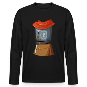 Boys Knight Costume Halloween Knight - Men's Premium Organic Long Sleeve Shirt - black - Front - Nico (187cm)