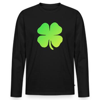 Trèfle irlandais - T-shirt manches longues Premium bio Homme - noir - Devant - Nico (187cm)
